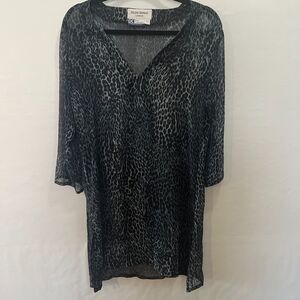 Helene Berman London Leopard Print Top Blue Collection Celebrity Cruises USA 6